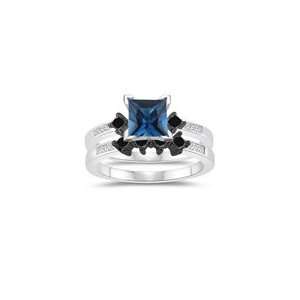   Cts London Blue Topaz Matching Ring Set in 14K White Gold 3.0: Jewelry