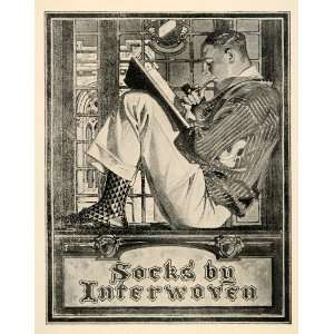 1929 J. C. Leyendecker Interwoven Socks Pipe Book Print   Original 