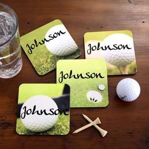  Personalized 19th Hole Golf Coaster Set