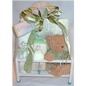    Rock A Bye Baby Gift Set In Adorable Wooden Crib   6 pc: Baby