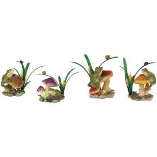 Frog on Mushroom Collectible Garden Decoration Figure Sculpture Model