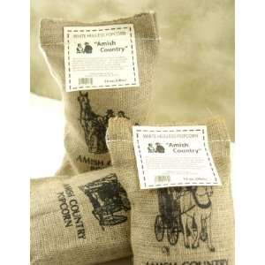  2 lbs Burlap bag of Medium White Amish Popcorn