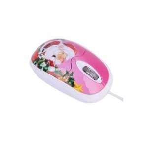  YXD Santa Claus Style Wired Optical Mouse for PC Pink 