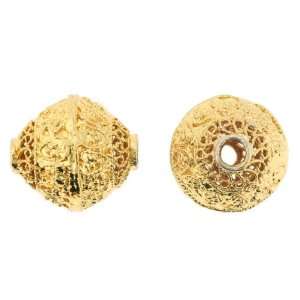18k Gold Plated Brass   Bead   Ball   21mm Diameter   Sold by Package 