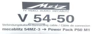 METZ V54 50 CONNECTION CABLE SCA 3000 SYSTEM NEW BOX  