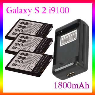 3XBattery+Wall Dock Charger Fr Samsung Galaxy S 2 I9100  