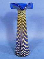 c994 Iridescent 10½ Blue Sand Vase Jan Zeman Czechia  