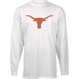  Texas Longhorns White Big Logo Long Sleeve T Shirt: Sports 