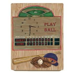  Play Ball Baseball Large Clock: Home & Kitchen