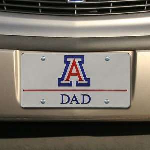  NCAA Arizona Wildcats Silver Mirrored Dad License Plate 