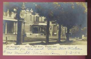 WINSTED, CT ~ HIGH STREET RESIDENCES DeMARS RPPC u.1906  