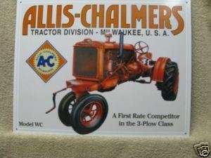 Allis Chalmers tractor vintage look tin metal sign  
