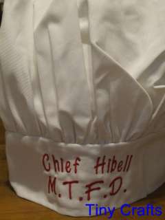 Personalized Toque Chef Hat  White or Black  Chef Cook Baker  