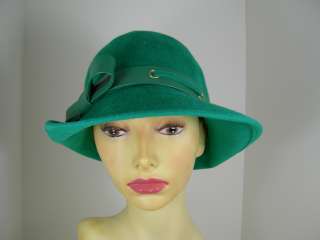   Green Glenover Wool Hat with leather band by Henry Pollak  