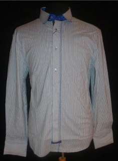 Mens ENGLISH LAUNDRY SCOTT WEILAND Woven Stripe Shirt Roar Size XL X 