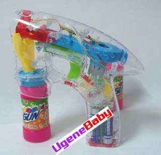 Auto Bubble Gun Shooter Battery Operated LED light Toy *NEW & AUTO*