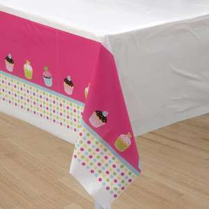 Sweet Treats CUPCAKE Plastic TABLE COVER Birthday Party Supplies 