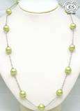 10mm BEAUTIFUL GREEN SOUTH SEA SHELL PEARL 19 NECKLACE  