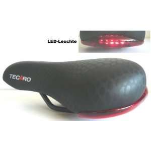 Kindersattel TECARO mit LED Rücklicht schwarz  Sport 