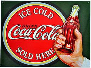 Vintage Coca Cola Werbung Reklame Antik Schild *067  