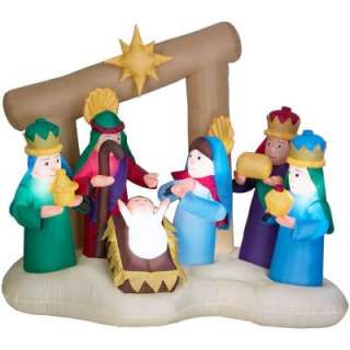 Home Accents Holiday 4 ft. Airblown Nativity 83590 at The Home Depot
