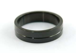 Hip Hop Biker Plain Black Stainless Steel Ring R039  