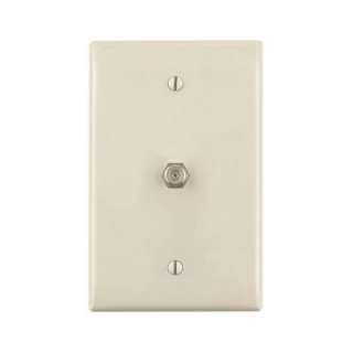 Leviton 1 Gang Light Almond Midway CATV Wallplate R26 40539 0MT at The 