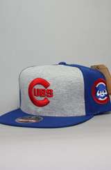 123SNAPBACKS Chicago Cubs Snapback Hat (Grey/Blue)
