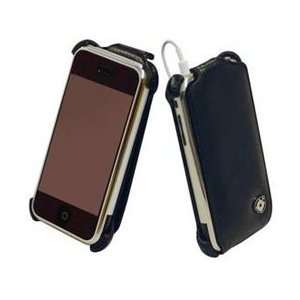 Turtle Brand Leather Flip Case for iPhone 3G black  