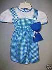 Girls Wizard of Oz DOROTHY Costume Dress w/ Bow 2 4T