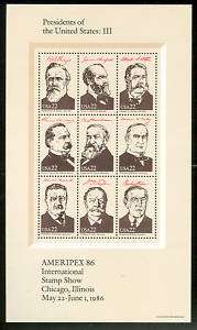US #2218I 22¢ Presidents sheet, TAGGING OMITTED ERROR,  