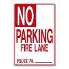 lynch sign co 12 in x 18 in sign red on white plastic no parking fire 