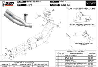 MIVV Double Gun Auspuff Honda CB 1000 R   TITAN / ABE  
