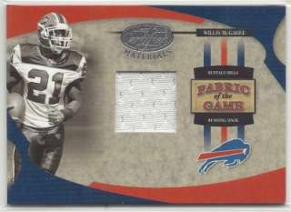 Lot: 10 dif. 2005 Leaf Certified NFL game used jersey cards  