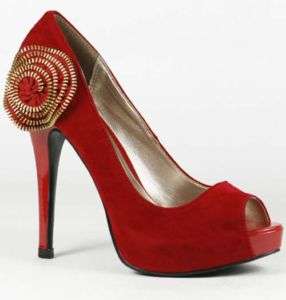 Red Velvet High Heel Platform Pump Women Shoes 8 us  