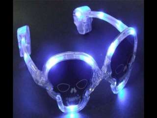 Blinkende LED Partybrille Totenkopf Brille Spaßbrille Blinky Eyewear 