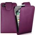 iPhone 4 Tasche in lila Leder Flip Case für iPhone 4 4S Tasche Hülle 