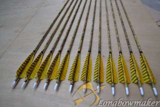   Handmade Carbon Archery 6 Arrows Longbow feathers Camouflage  