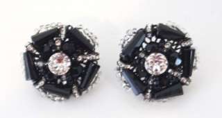 Vintage Miriam Haskell Black and Crystal Jewelry Set  