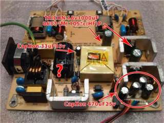 Repair Kit, Sceptre X22WG LCD Monitor, Capacitors 112GP 729440709792 