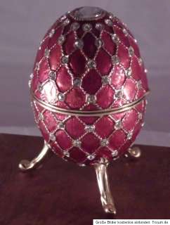 Musik Schmukdose / Spieldose in Form eines Faberge Ei, 10 cm, Rot 2 