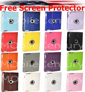   New iPad 3 360° Rotating Magnetic PU Case Smart Cover Stand iPad 3
