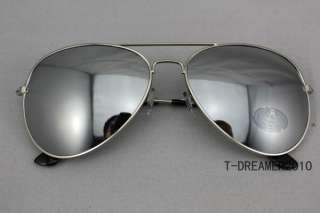 Aviator Sunglasses SILVER MIRROR Full Mirrored TOP AV  