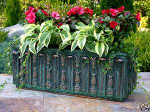 Garden ANTIQUE FLORAL WINDOW BOX COPPER Pot PLANTER  