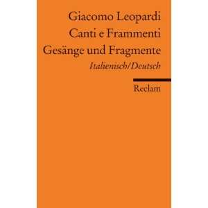   . /Dt. Italienisch / Deutsch  Giacomo Leopardi Bücher