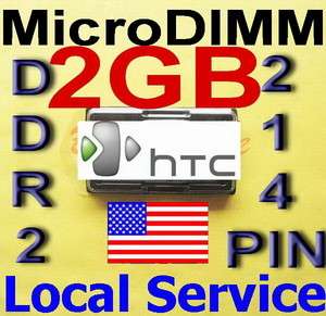 2GB RAM) MicroDIMM for HTC Shift X9500 X9501 X9000 2G 2048MB memory 