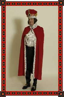 König Umhang mit Krone Kostüm passt für Gr. 46,48,50,52,54 