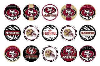 15 NFL San Francisco 49ers 1 PRECUT Bottle Cap Images  