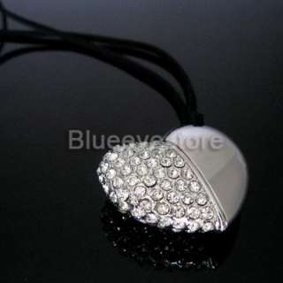   Swarovski Crystal Heart Necklace USB 2.0 Flash Memory Pen Drive Stick
