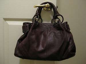 Kenneth Cole New York Plum Leather Satchel Handbag  